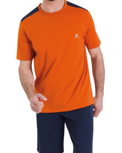 Short pyjamas 100% cotton Athena Ecopack Construction (Terracotta/Marine)