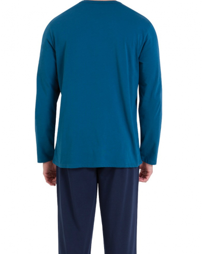 Pyjama long 100% coton Athena Ecopack Construction (Atlantique/Marine)