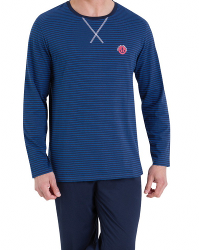 Long pyjama 100% cotton Athena Rayures l'Escale (Bleu/Marine)