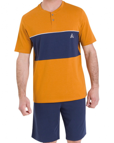 Pijama corto 100% algodón Athena Chic (Miel/Marine)