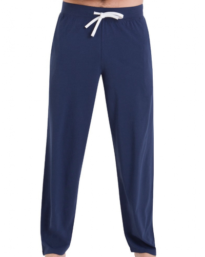 Pyjama long 100% coton Athena Chic (Marine/Miel)