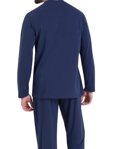 Pijama largo 100% algodón Athena Chic (Marine/Miel)