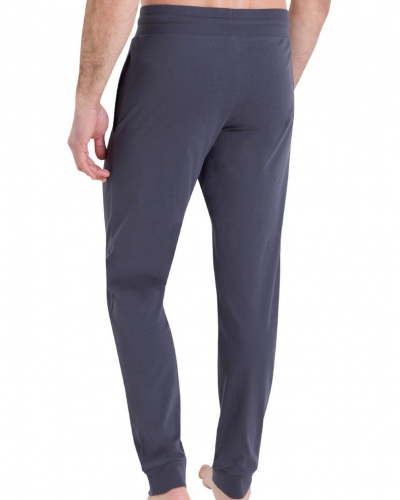 Pijama largo 100% algodón Athena Molleton (Noir/Gris Anthracite)