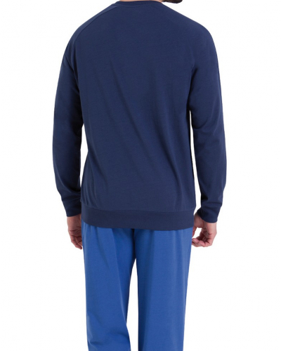 Pijama largo 100% algodón Athena Winter (Marine/Bleu)