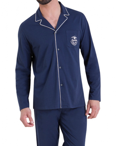 Long pyjama 100% cotton Athena Winter (Marine)