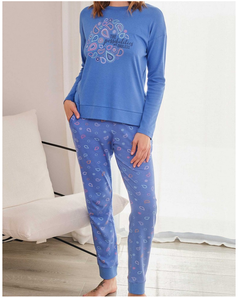 Pijama largo micropolar 100% algodón Massana (Multicolore)