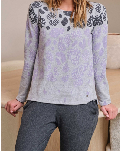 Pyjamas punto milano Massana (Imprimé Gris)