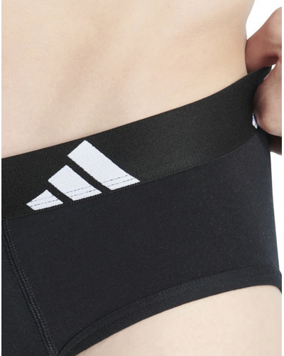 Paquete de 2 calzoncillos de algodón Adidas Active Flex (Negro/Negro)