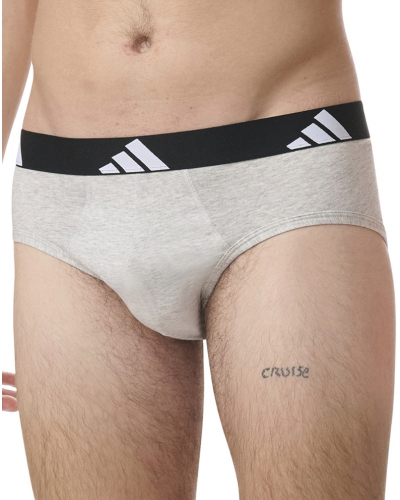 Lot de 2 slips Adidas Active Flex Cotton (Gris chiné/Noir)