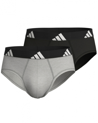 Paquete de 2 calzoncillos de algodón Adidas Active Flex(Gris chiné/Noir)