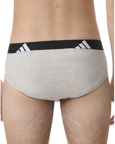 Pack of 2 briefs Adidas Active Flex Cotton (Gris chiné/Noir)