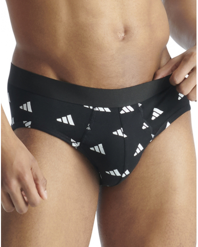 Pack of 2 briefs Adidas Active Flex Cotton (Noir imprimé/Bleu)