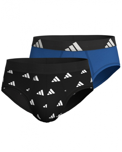 Lot de 2 slips Adidas Active Flex Cotton (Noir imprimé/Bleu)