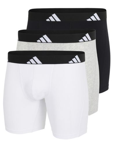 Lot de 3 boxers longs Adidas Active Flex Coton (Blanc/Gris/Noir)