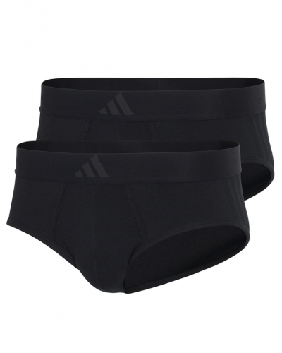 Paquete de 2 calzoncillos de algodón Adidas Active Flex (Negro/Negro)