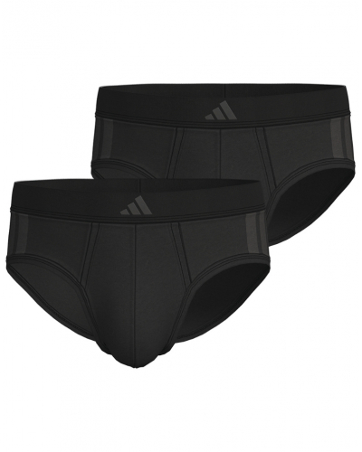 Paquete de 2 calzoncillos de algodón Adidas Active Flex (Negro/Negro)