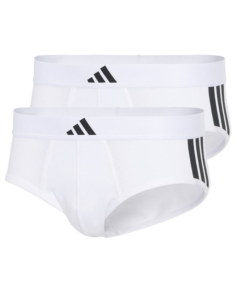 Paquete de 2 calzoncillos de algodón Adidas Active Flex (Blanco/Blanco)