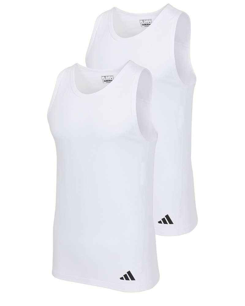 Paquete de 2 camisetas sin mangas Adidas Active Flex Coton Ergonomic (Blanco)