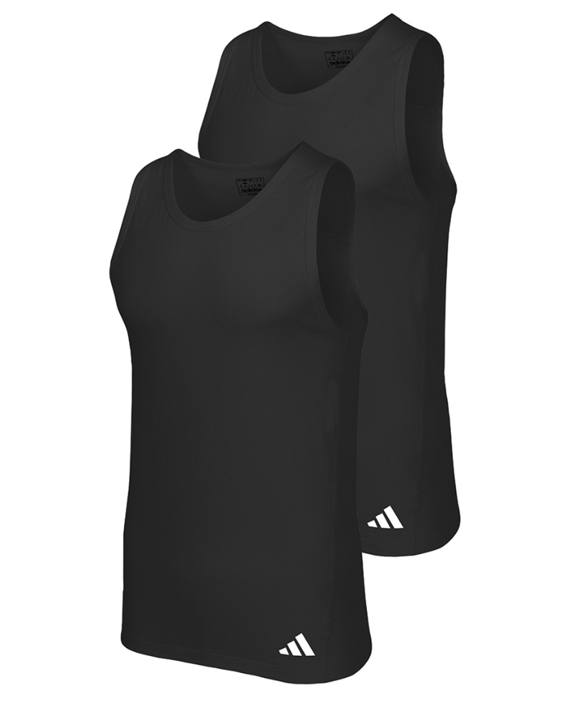 Paquete de 2 camisetas sin mangas Adidas Active Flex Coton Ergonomic (Negro)