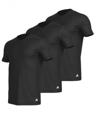 Pack of 3 V-neck t-shirts 100% Cotton Adidas Active Core (Black)