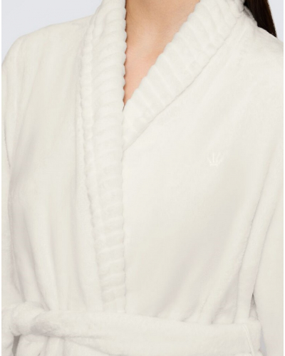 Velvet bathrobe Triumph Nuit (Silk White)