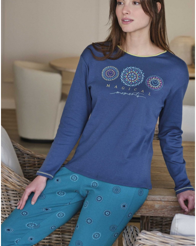 Pyjama long 100% coton Massana (Multicolore)