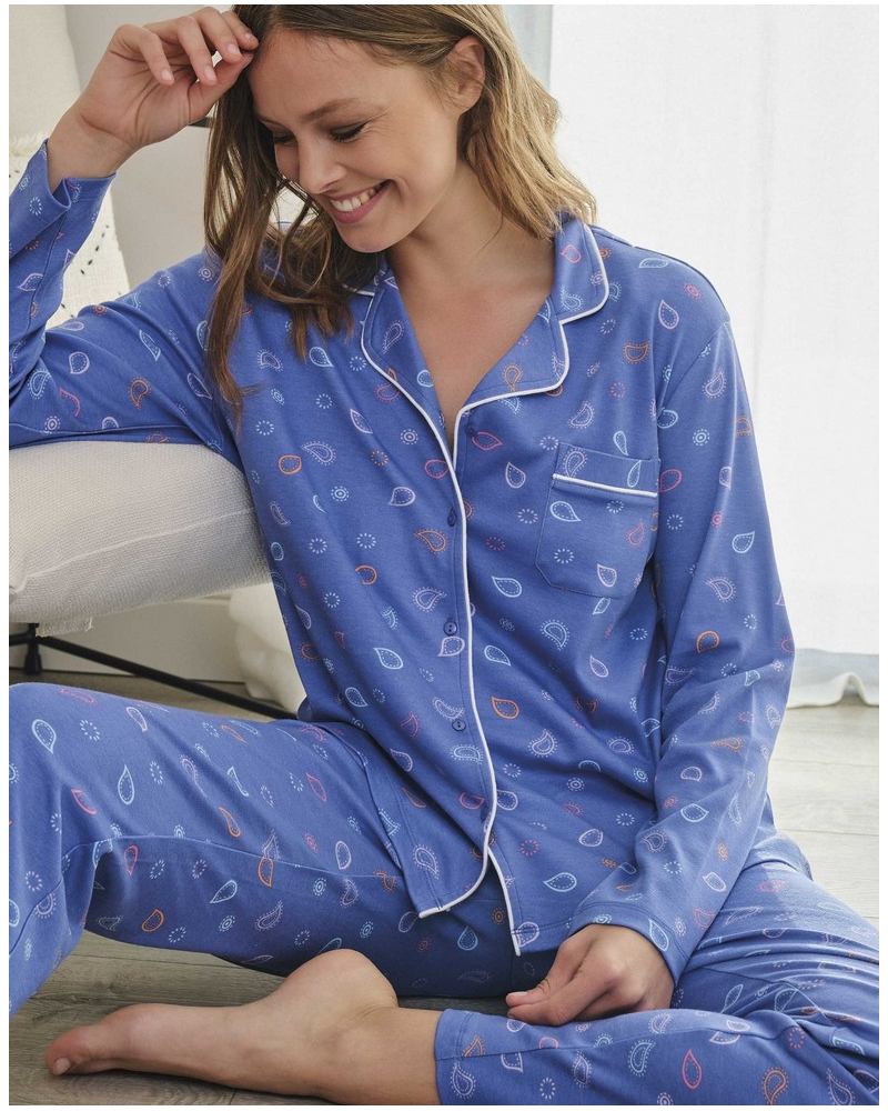 Open pyjamas 100% cotton Massana (Multicolore)