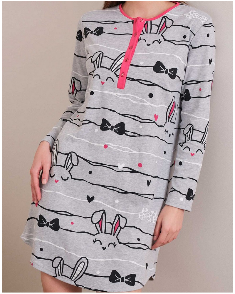 Camisa de manga larga conejo Massana (Imprimé Gris)