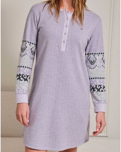 Long-sleeved cotton nightdress Massana (Multicolor)