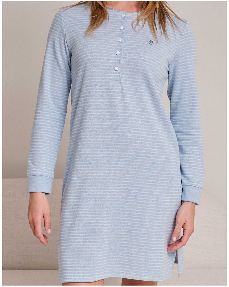 Long-sleeved nightdress Massana (Bleu)