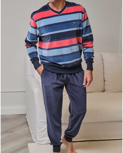 Pyjama en coton et velours Massana (Multicolore)