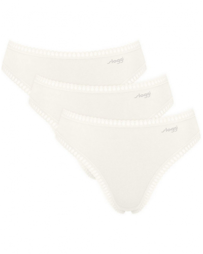 Calzoncillo escotado algodón Sloggi GO Crush (Paquete de 3) (Silk White)