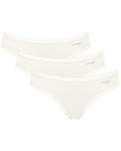 Mini calzoncillo algodón Sloggi GO Crush (Paquete de 3) (Silk White)