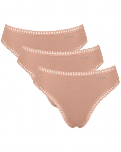 Calzoncillo escotado algodón Sloggi GO Crush (Paquete de 3) (Cameo Brown)