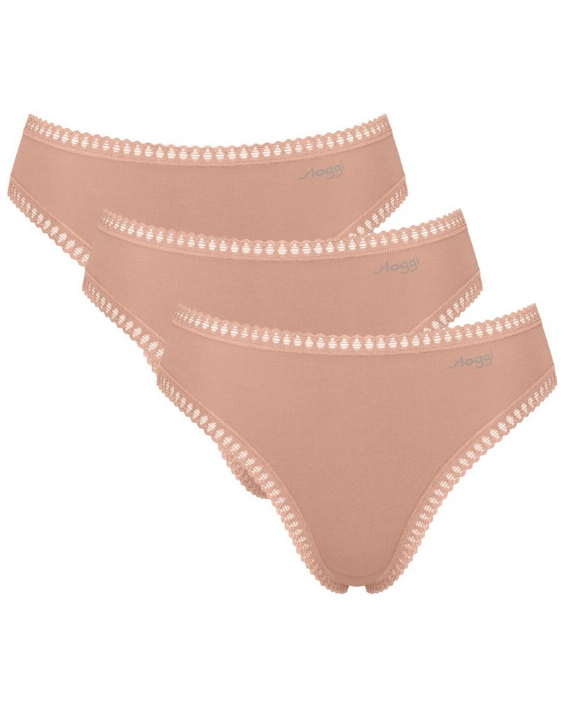 High-cut brief cotton Sloggi GO Crush (Pack of 3) (Cameo Brown)