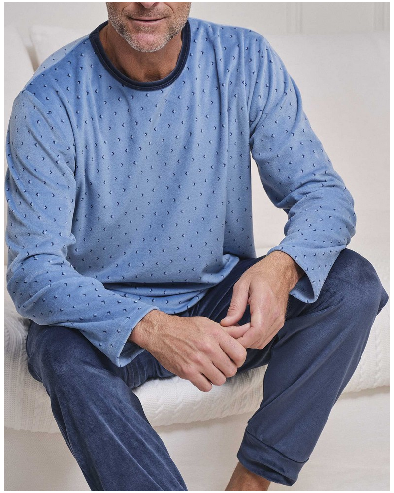 Pyjamas micro fleece Massana (Imprimé Bleu)