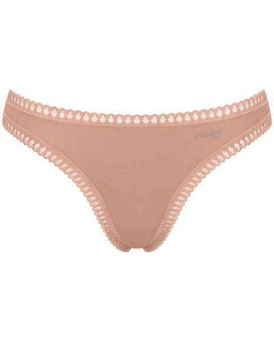 Tanga algodón Sloggi Go Crush (Paquete de 3) (Cameo Brown)