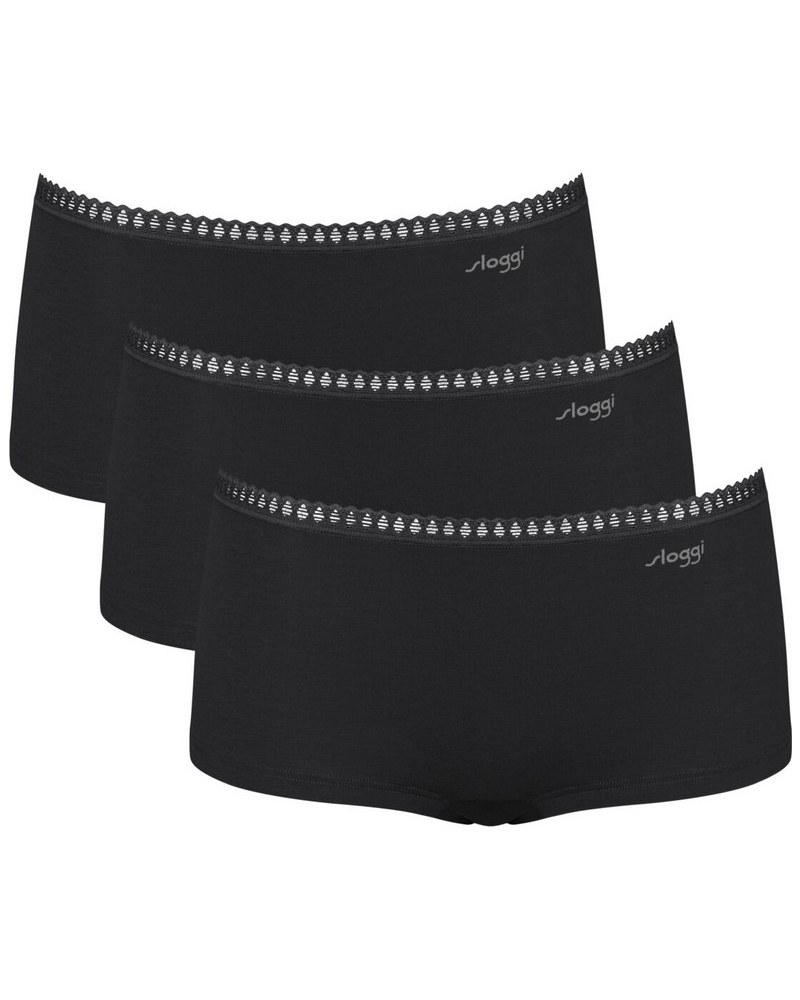 Boxer algodón Sloggi GO Crush (Paquete de 3) (Negro)