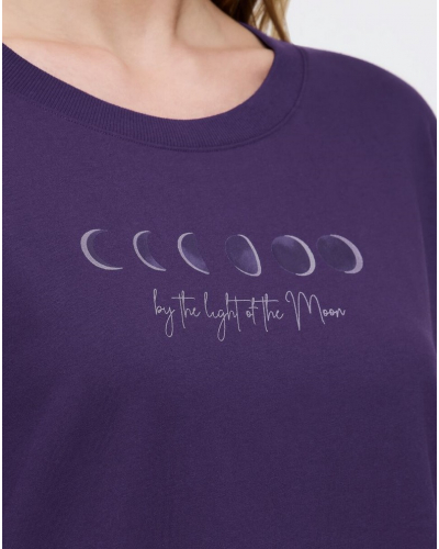 Long sleeve nightdress 100% cotton Triumph Nuit (Royal Purple)