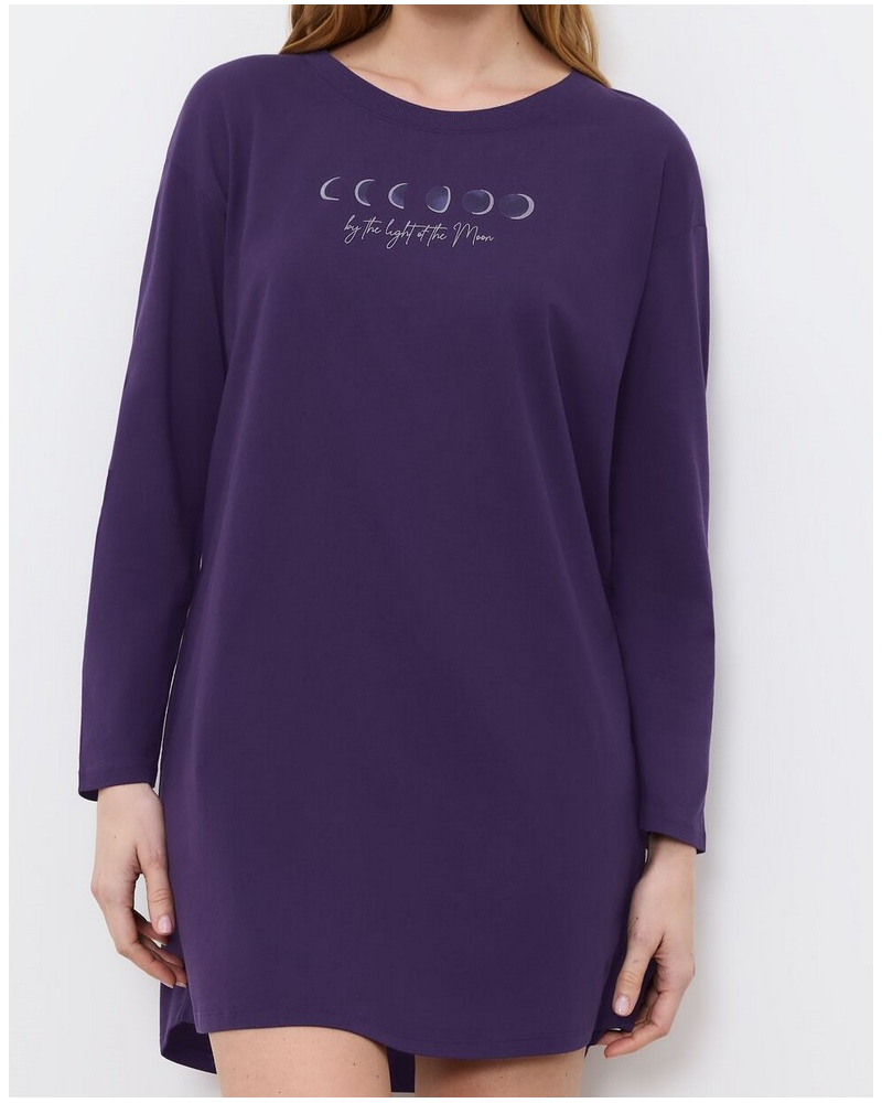 Camisón de manga larga 100% algodón Triumph Nuit (Royal Purple)