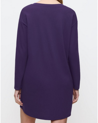 Long sleeve nightdress 100% cotton Triumph Nuit (Royal Purple)
