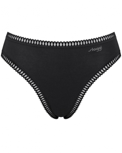 Calzoncillo escotado algodón Sloggi GO Crush (Paquete de 3) (Negro)