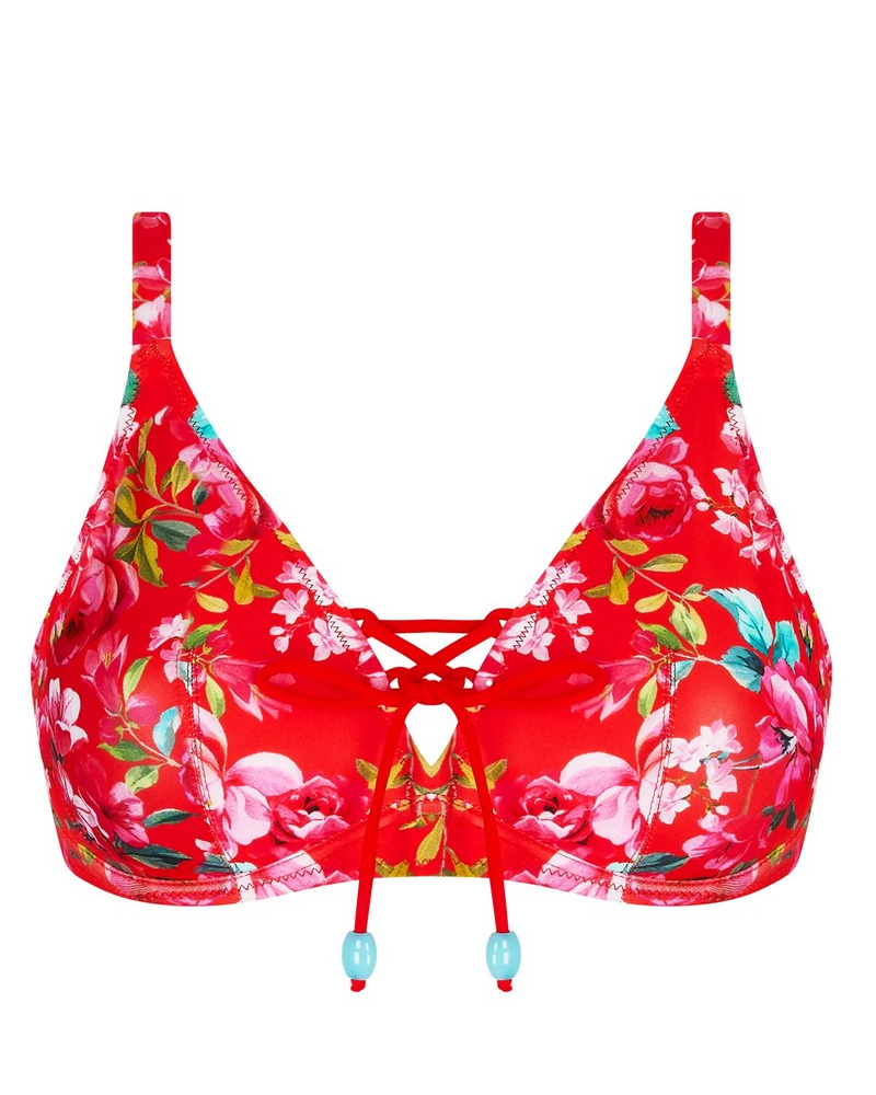 Sujetador de baño triángulo con aros copas profundas Antigel La Chérie Forever (Rouge Chérie)