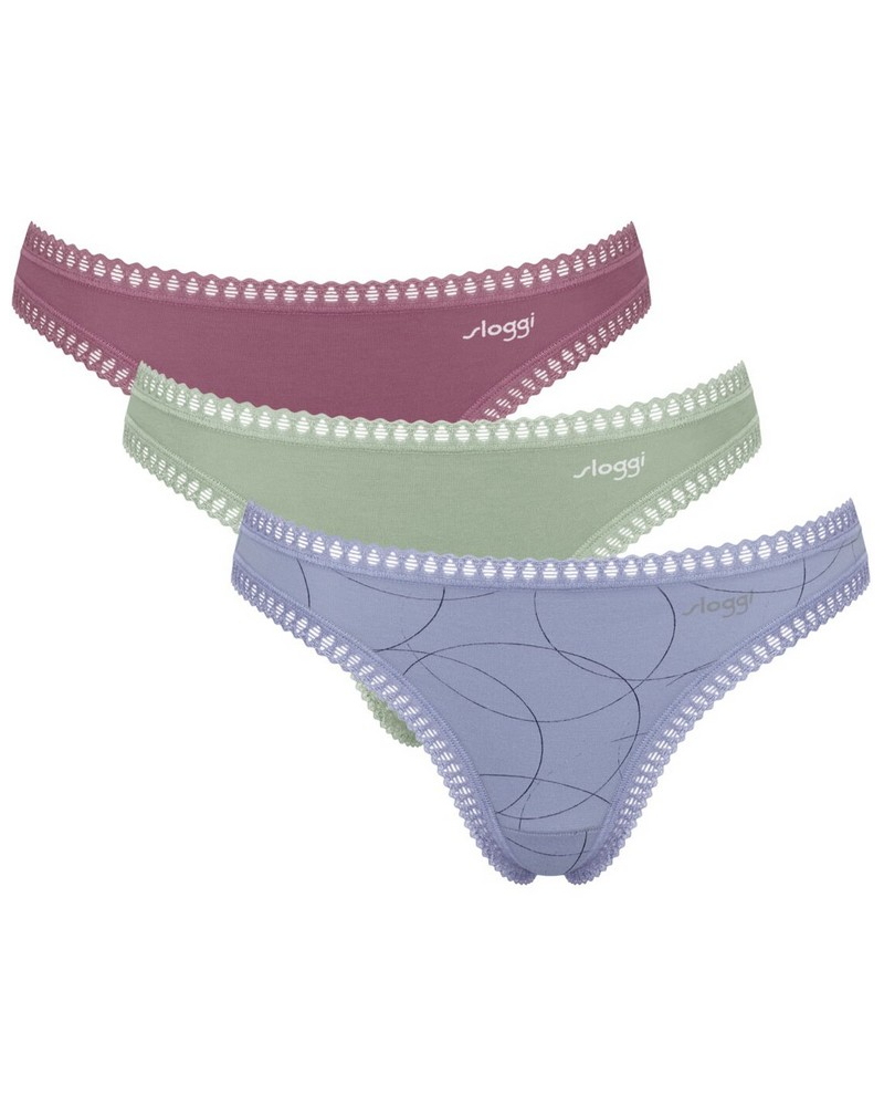 Tanga algodón Sloggi Go Crush (Lote de 3) (Multicolore)
