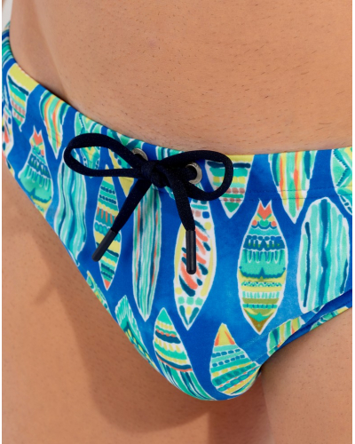 Mini calzoncillo de baño HOM Marbella (Bleu Imprimé)