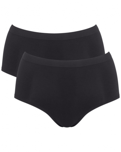 Lote de 2 bragas cintura alta Sloggi GO Sense (Negro)