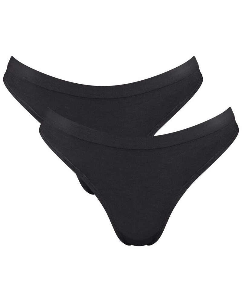 Lote de 2 tangas Sloggi GO Sense (Negro)