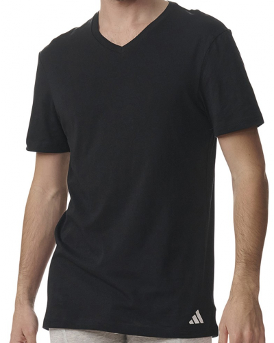Lot de 3 t-shirts col V 100% Coton Adidas Active Core (Gris/Blanc/Noir)