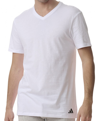 Paquete de 3 camisetas cuello V 100% Algodón Adidas Active Core (Gris/Blanc/Noir)