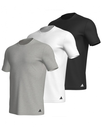 Lot de 3 t-shirts 100% Coton Adidas Active Core (Gris/Blanc/Noir)